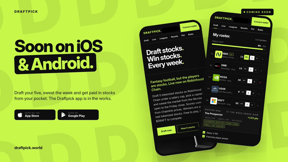 DraftStocks's tweet photo. Soon on iOS &amp; Android.

Until then, https://t.co/Xk1htBtPf4 works from any mobile browser. https://t.co/7lkcnoo3Jj