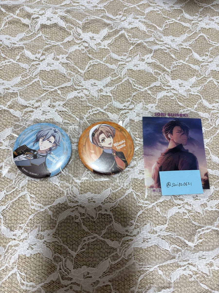 Suira0621's tweet photo. 【交換】アイドリッシュセブン アイナナ ココス COCO'S 特典 クリアカード クリカ 缶バッジ

譲）写真のもの

求）クリカ陸 第1弾  缶バッジ陸

郵送希望です。
検索からもお気軽にお声掛けください。 https://t.co/PnHUkPMBsj