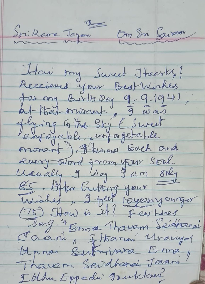 sansbarrier's tweet photo. This is my aunt who turned 85 about 3 days ago. Look at her positivity in this note that she wrote to us cousins. A self made lady. Lives a beautiful and fulfilling life , lots to learn from such people.  Spread love while you can. You only get to live once. https://t.co/4TzqxCokyQ