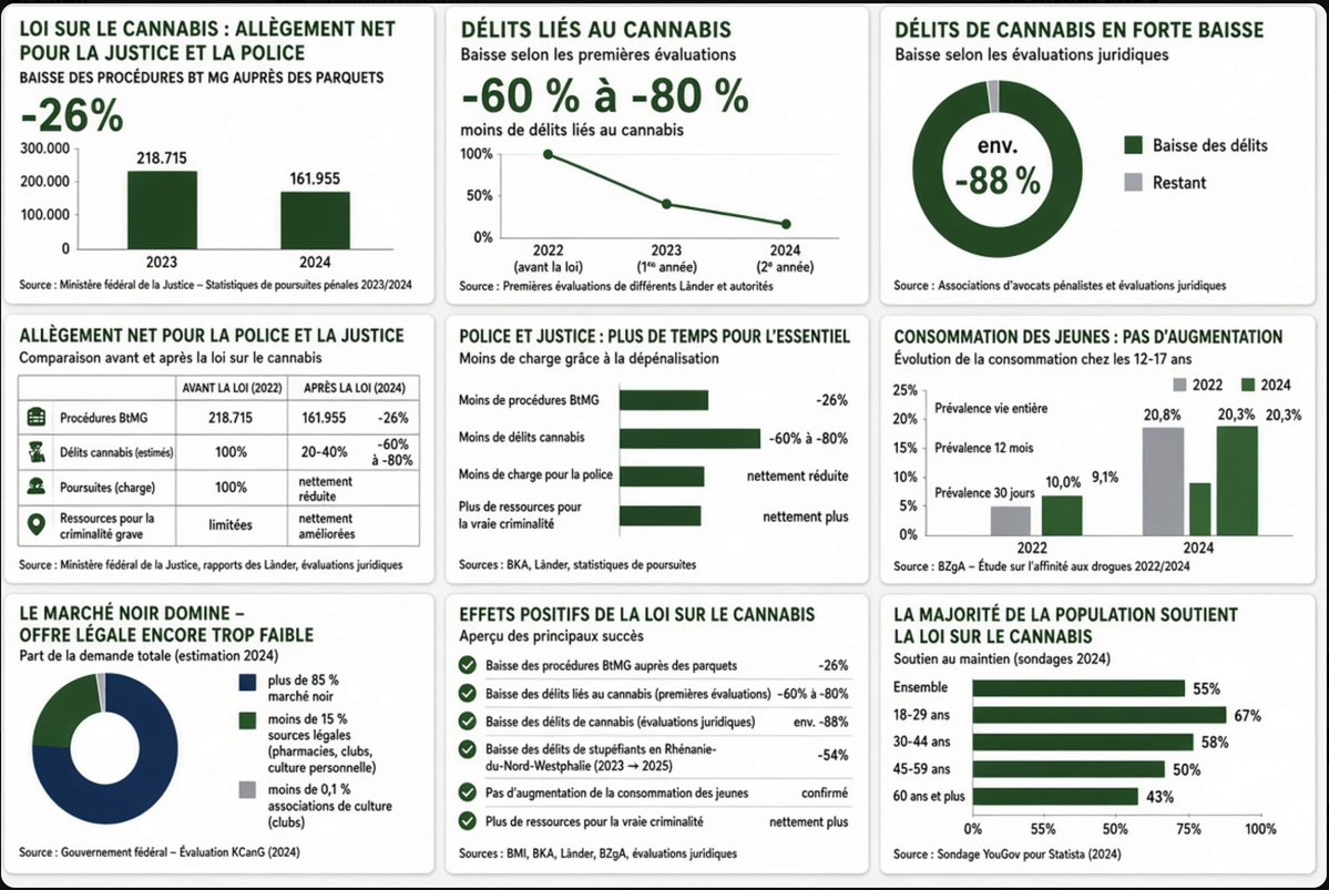 NORMLfr's tweet photo. @GalzyStephanie Félicitations, un usager de cannabis responsable ayant choisi de rentrer chez lui à vélo plutôt qu'en voiture pourra voir son permis annulé. Fière ? 

Sinon, en Allemagne, voici juste les résultats de 2 ans de légalisation du cannabis (80% des ventes en France). https://t.co/uYJkacMvfr