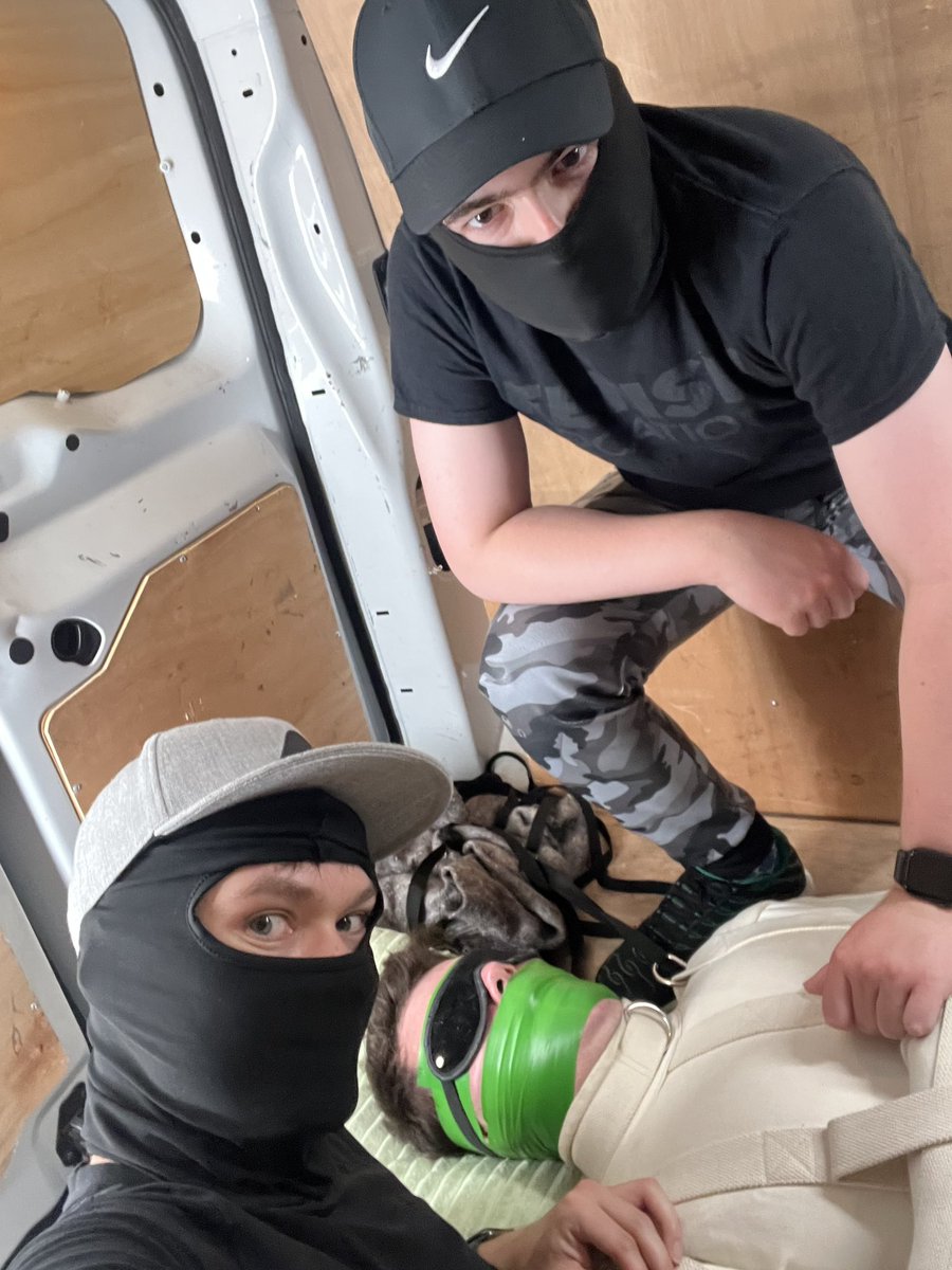 switchpacer's tweet photo. Sometimes ya just gotta hire a van and kidnap a sub off the street…

This was a suuuuper fun scene I did with pup prefect and @boynextdoor815 a couple weeks ago… https://t.co/pRiNtYP6CT