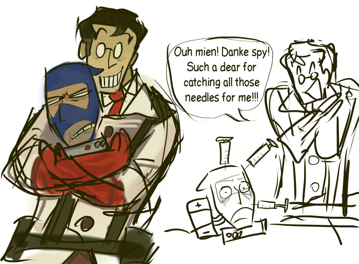 ihatethenumber9's tweet photo. Medic is so freaking hard to draw https://t.co/9yB3lPrD8c