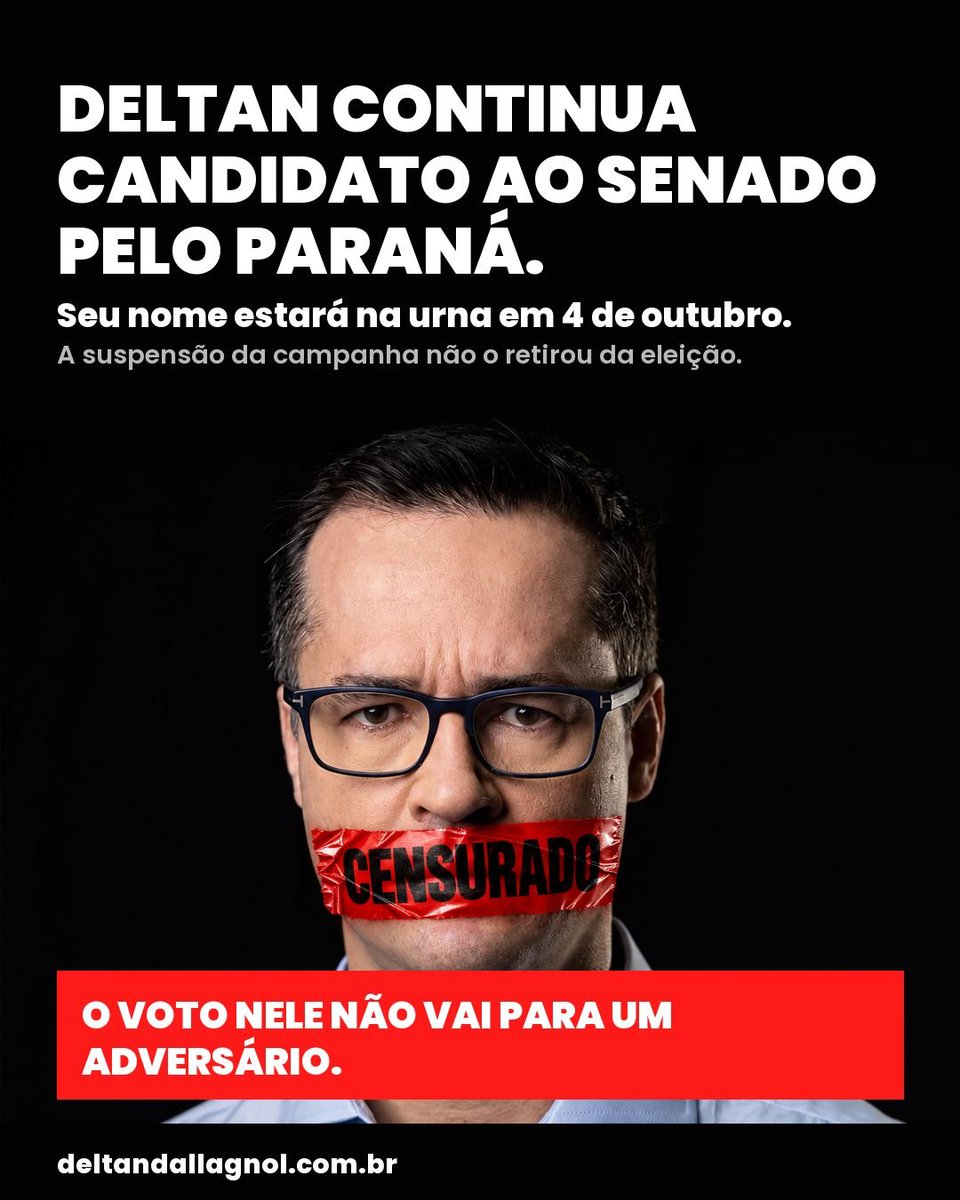 partidonovo30's tweet photo. Querem calar, mais uma vez, o eleitor paranaense. Não conseguirão.

@deltanmd segue candidato. 
Seu nome estará nas urnas.
Seu número é 300 https://t.co/ErTHJvsTcI
