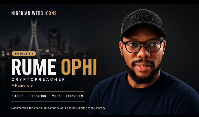dellystephen's tweet photo. While researching some of the Africans who have stayed in Web3 long enough to shape it, I kept running into one name.

@Rumerule 
I’ve always known him as the CryptoPreacher.

But I hadn’t really looked at the journey behind it.

And  it made me wonder what it actually take to stay in this industry long enough to become part of its history?

So I went back and this is what I found.👇