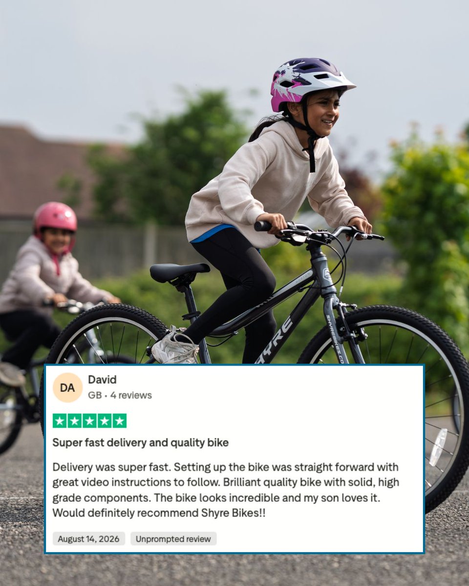 Shyrebikes's tweet photo. Big thank you to everyone!⭐️ 

At Shyre Bikes, our customers come first. We always try to prioritise excellent customer service, quick shipping and the best quality product. That's why reviews just like these mean so much to us.

We hope your kids enjoy their adventures. https://t.co/MzQ3vaWRJI