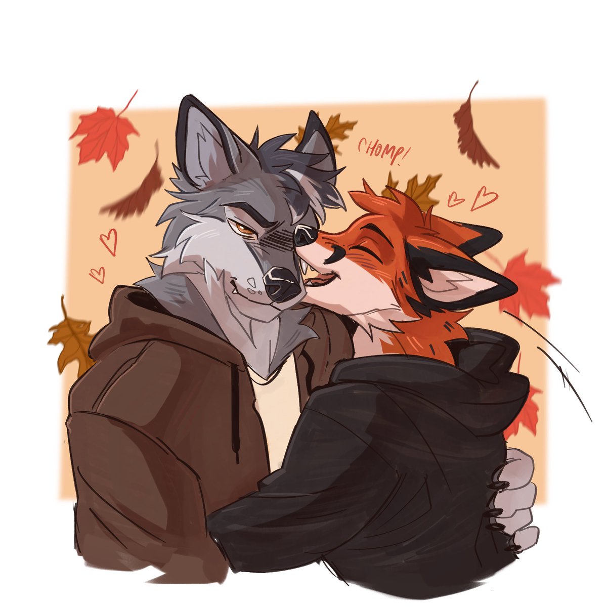 seagullart2's tweet photo. Crisp fall day and getting chomped by the fox boyfriend. Nothing better. https://t.co/Eu9eOCc6Se