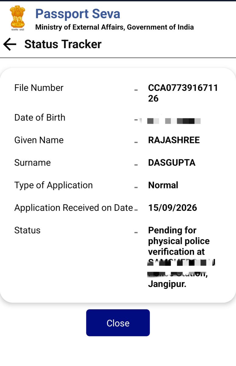 adg_india's tweet photo. Applied for Reissue / Renewal : Physical Police Verification was done 1 wk before: But still showing pending for police verification : But as per Local Police Station, it is due to slow server problem. Please inform me the latest status.
@rpokolkata https://t.co/kf6P2UIxT7