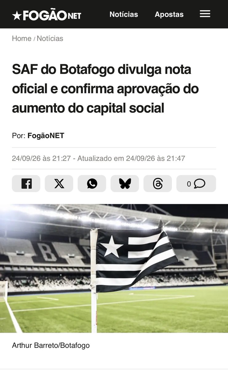 Textor44's tweet photo. If the rule of law matters in Brazil, this theft will never happen. If BFR social, or the Botafoguenses, ever expect to be respected again in the capital markets, this will never happen. I am still the owner of the 90% interest, as all material terms of our investment agreement were honored…and we did deliver Botafogo’s best year in 120 years, much more than promised. I expect this shameful chapter in the history of our club will be over soon, and will be chasing titles again.