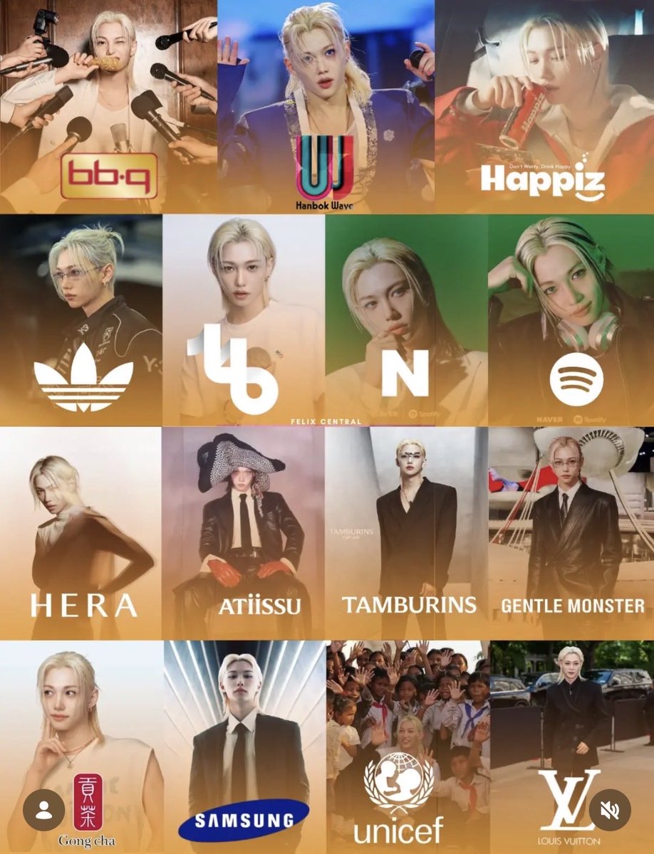 lixiibelle's tweet photo. ⚜️ felix’s current and soon to be added ambassadorships:

ferrari 🔜
audemars piguet 🔜
bang &amp; olufsen 🔜
calvin klein 🔜
louis vuitton 
adidas
HERA
gongcha
samsung 
atiissu
gentle monster
tamburins 
bb.q
happiz
naver
spotify
hanbok wave
unicef
france + korea honorary ambassador https://t.co/jU9HYtWGm9