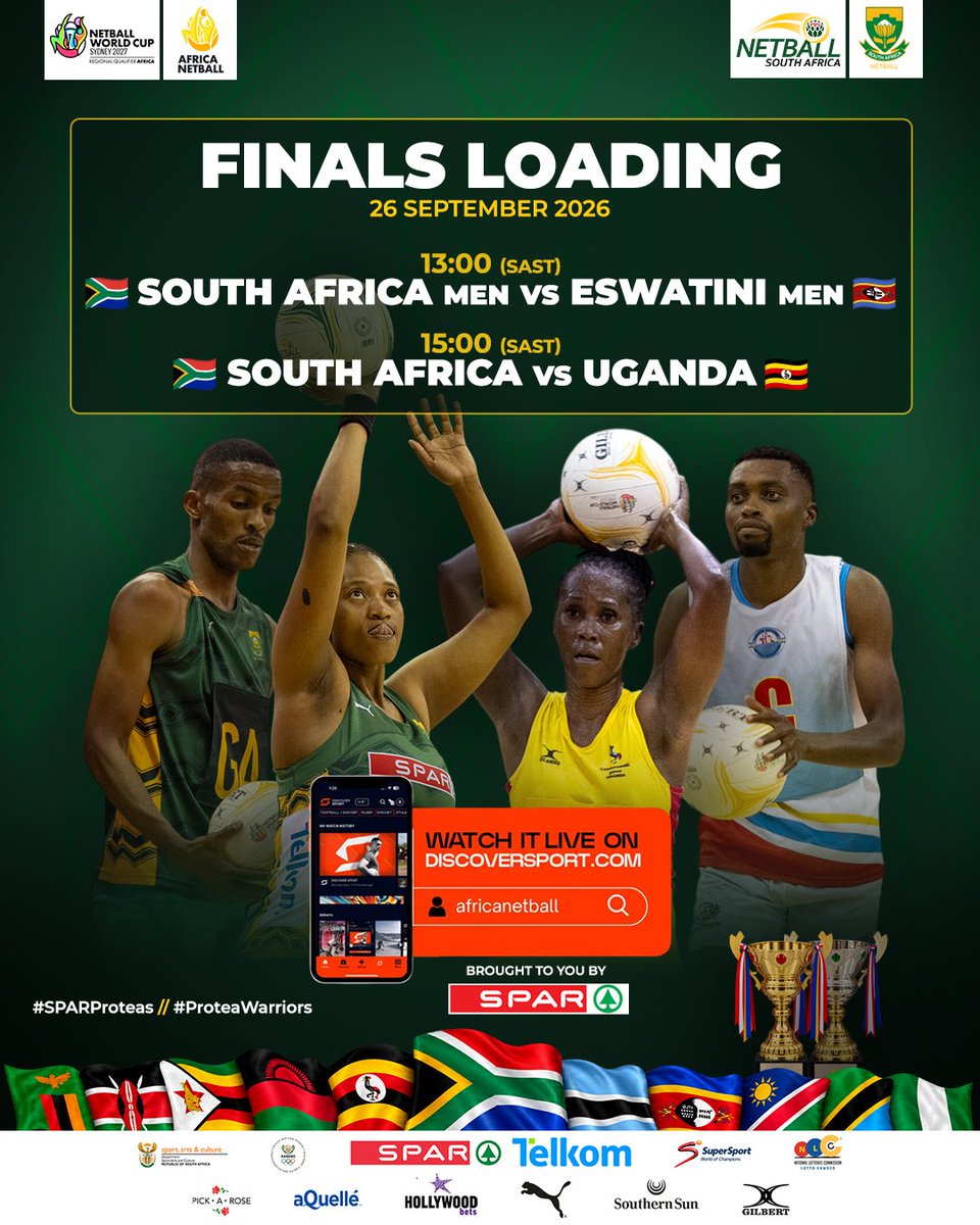 Netball_SA's tweet photo. ๐ฟ๐ฆ๐ฅ ๐ง๐ช๐ข ๐ง๐๐๐ ๐ฆ. ๐ง๐ช๐ข ๐๐๐ก๐๐๐ฆ. ๐ง๐ช๐ข ๐ง๐๐ง๐๐๐ฆ ๐ง๐ข ๐๐๐๐๐ก๐.
It all comes down to this. ๐๐
One nation behind them. Letโs go, South Africa! ๐๐
๐บ Watch it LIVE & FREE on Discover Sport ๐ https://t.co/XY7o8i6dQD
#SPARProteas #ProteaWarriors https://t.co/ZHctKoysJH
