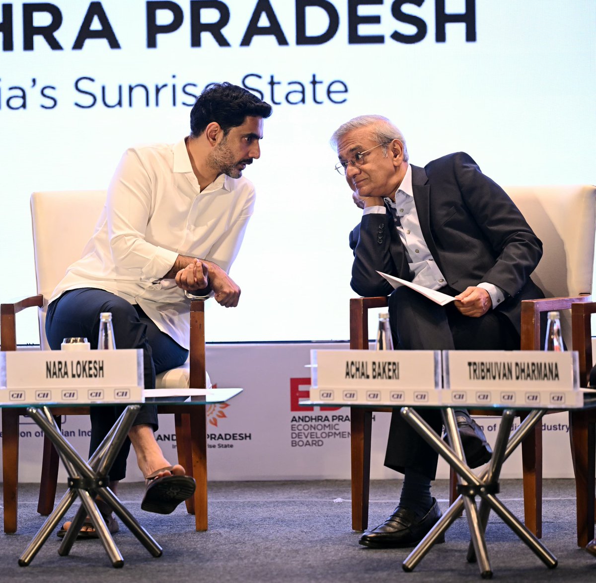 naralokesh's tweet photo. At the CII Partnership Summit Roadshow in Ahmedabad, I invited Gujarat’s industry leaders to partner with us in building the next chapter of AP’s growth.

In the first 9 months of FY 2025-26, Andhra Pradesh attracted 25.3% of India’s proposed investments. But announcements are only the beginning — our real focus is grounding projects with speed.

Our promise is built on 3S: Speed, Stability and Service.

Across AP, we are developing 23 sectoral clusters spanning electronics, green energy, pharmaceuticals, steel, drones, aquaculture, advanced manufacturing and more. Gujarat has shown India what entrepreneurship, infrastructure and strong execution can achieve. Andhra Pradesh brings scale, speed and a strategic gateway to the East Coast.

Gujarat + Andhra Pradesh can create something extraordinary.

Come, build with us.

@FollowCII 
#ChooseSpeedChooseAP