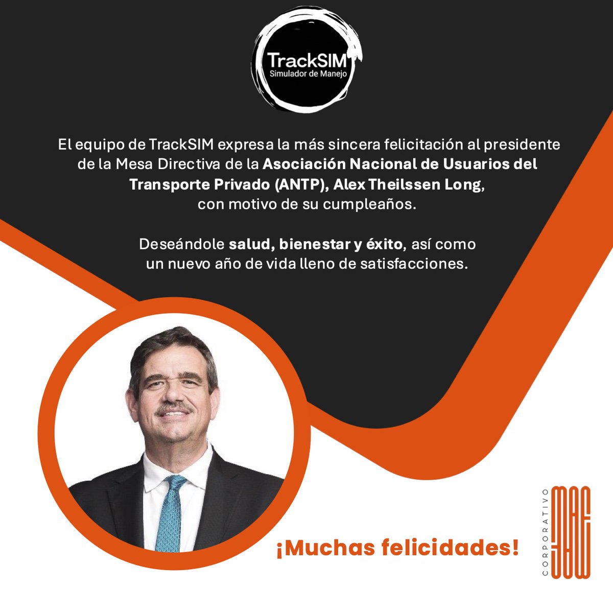 TrackSIMmx's tweet photo. Estimado @AlexTheissenL, presidente de la Mesa Directiva de la @ANTPMexico, en este día especial de su cumpleaños le expresamos una respetuosa felicitación. https://t.co/fNmjHnMDZx