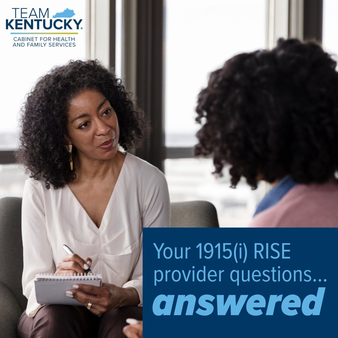 CHFSKy's tweet photo. The 1915(i) RISE Initiative — for adults with serious mental illness (SMI) living in the community — is open to providers for enrollment. If your agency provides behavioral health, housing, education, employment, or case management services, you may qualify.
1/2 https://t.co/dy8nunhe4s