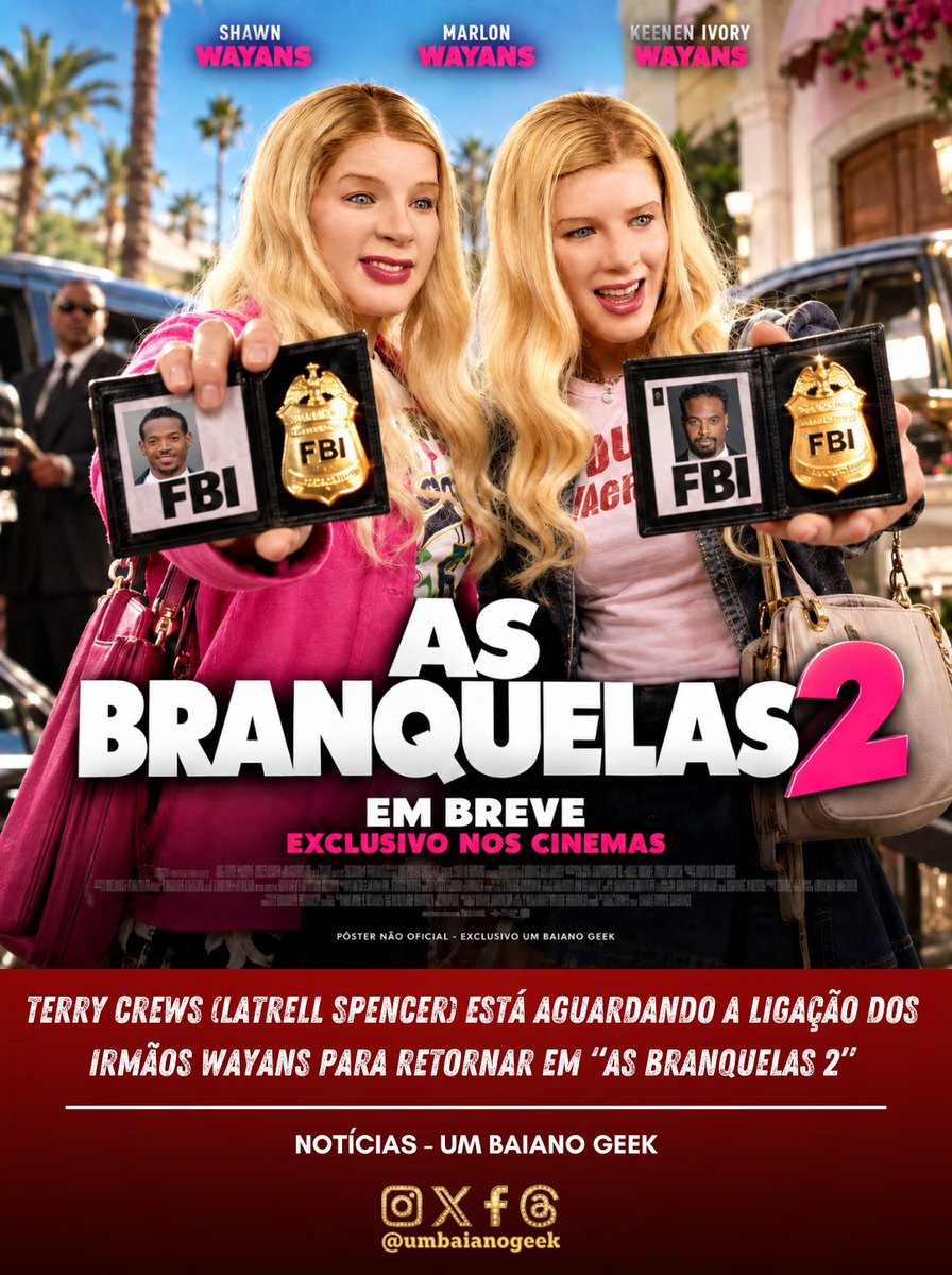 HorrorFilmsNews's tweet photo. Terry Crews está pronto para voltar como Latrell Spencer em "As Branquelas 2"! 😂 O ator aguarda uma ligação dos irmãos Wayans e acredita que o sucesso de "Todo Mundo em Pânico" abriu caminho para a sequência. 👀🍿 #UmBaianoGeek #AsBranquelas2 #WhiteChicks2 https://t.co/pzTQkXwLvC