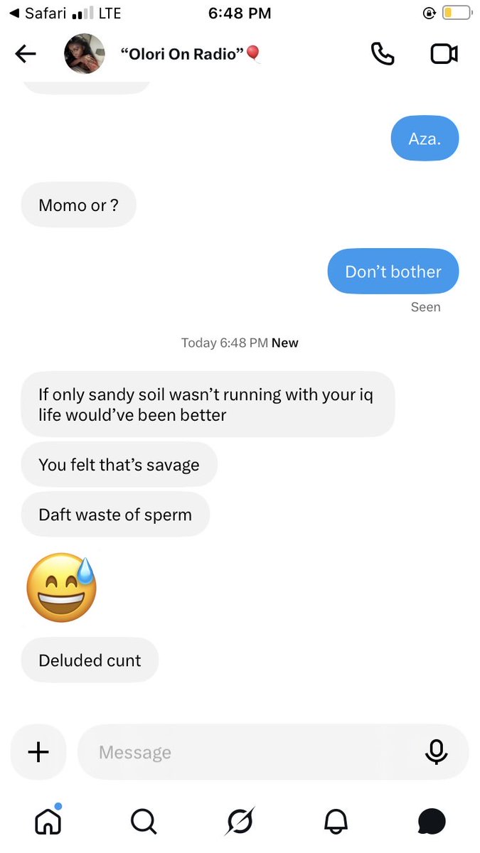 Orbagzy's tweet photo. @Ablesseddsoul Cause I no give u money see insults 😂 https://t.co/Q0dQbMSYBL