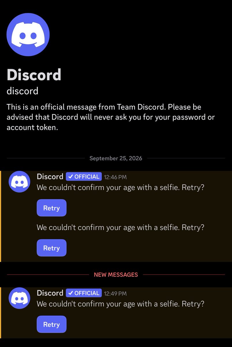 talya_us's tweet photo. Discord age verification update SUCKS, won’t even lemme do selfie bro 😭😭 https://t.co/YVUorzhbcx