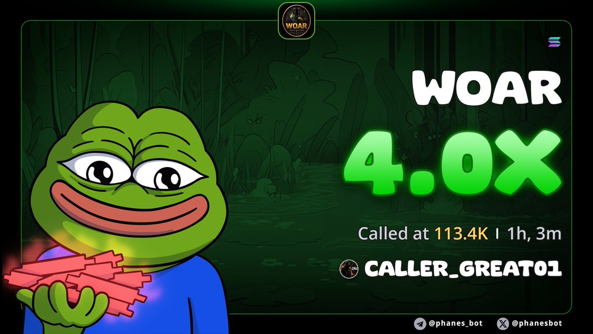 caller_great11's tweet photo. 4X form my call on $WOAR
CA 

YfiiXt4bBUTdFSYLfsdoM7q2GtJWbe4SbkuNnsRpump https://t.co/aWZaOotzCF