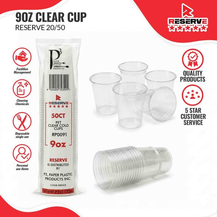 plasticpro3's tweet photo. Reserve-quality supplies for busy BVI kitchens: 9oz Clear Cup Reserve 20/50. Ready pack for restaurants, bars &amp; catering. Call +1 (284) 442-3331 · https://t.co/IxmGdNtZGv. #BVIBusiness #Reserve #P3VI https://t.co/oO7SFvdJLM