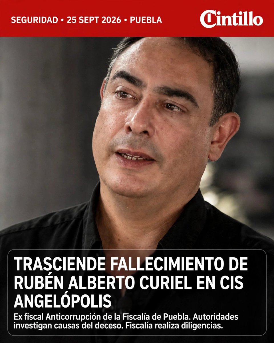 Cintillo_'s tweet photo. 🚨 #ÚltimaHora | @FiscaliaPuebla confirma muerte de Rubén Curiel Tejeda, Coord. Jurídico de @Gob_Puebla, en el CIS Angelópolis. 

De forma preliminar apunta a posible muerte autoinfligida, sigue investigación. Envían condolencias. #Puebla https://t.co/nodaIY0upI
