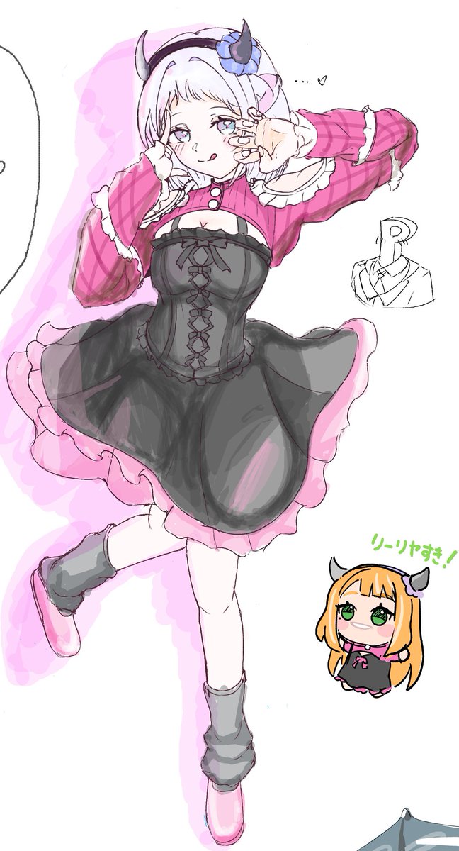 tk16387769's tweet photo. 絵チャに参加しました。
リーリヤは多分配布なのかな？
イシダイさんが清夏ぬいを描いて下さって本当に感謝感激... https://t.co/C9btQrTv5C