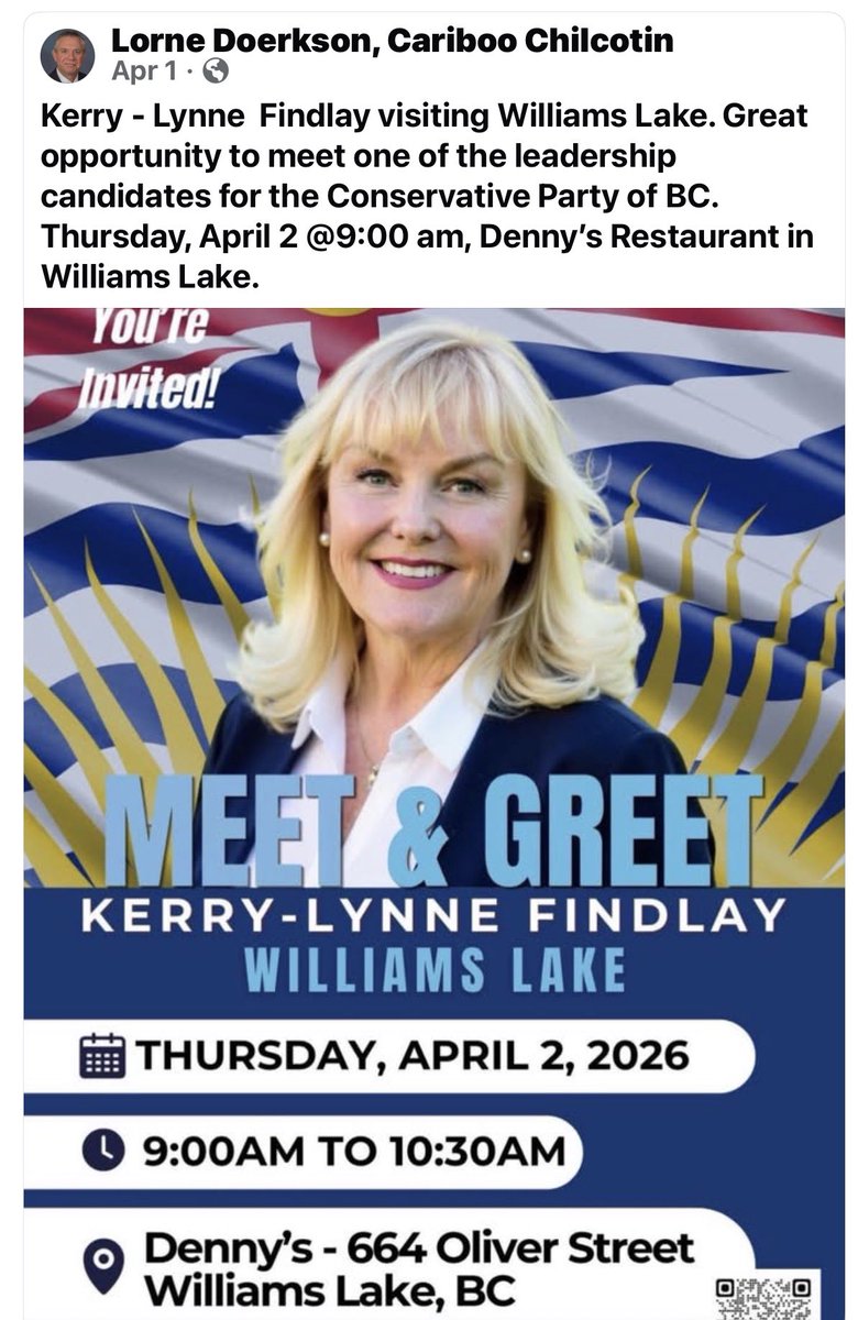 ChristineGuent8's tweet photo. Lorne Doerksen may seem like a kindly, grandfatherly old man, but never forget that he supported and promoted Kerry-Lynne Findlay. A leopard doesn’t change its spots! #NeverVoteConservative https://t.co/oqpMja4GRc