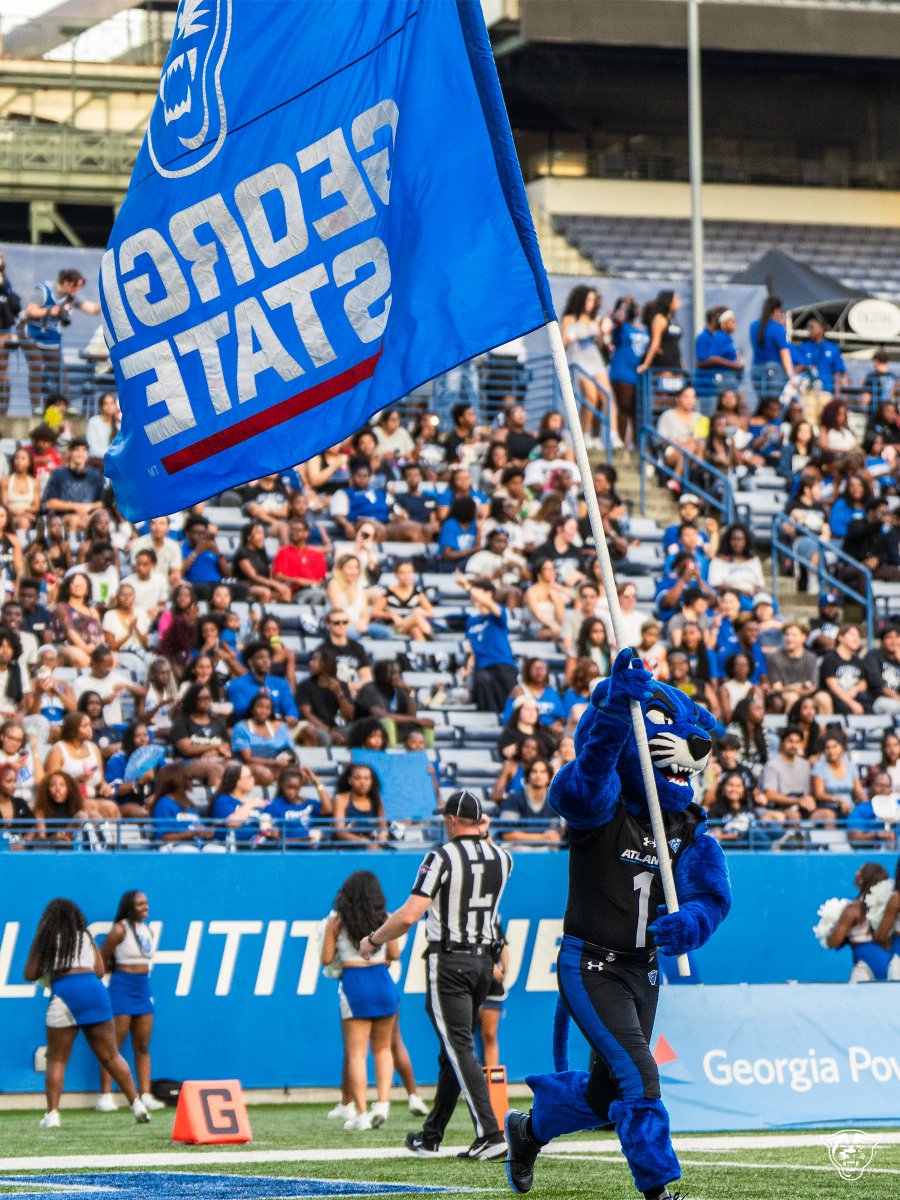 GeorgiaStateFB's tweet photo. IT'S GOING TO BE A PARTY AT THE PARC! 

Come out to tomorrow's game against Northern Illinois! The Panther Pregame begins at 11:00 AM, and we kick off at 2:00 PM!
🔹 Free food available for students
🔹 Bring your old GSU merch to swap for a new t-shirt

🎟️ General: https://t.co/cNZBOZ1EHJ
🎟️ Students (FREE): https://t.co/dqOA2lqJfz

#LightItBlue | #HistoryHappensHere