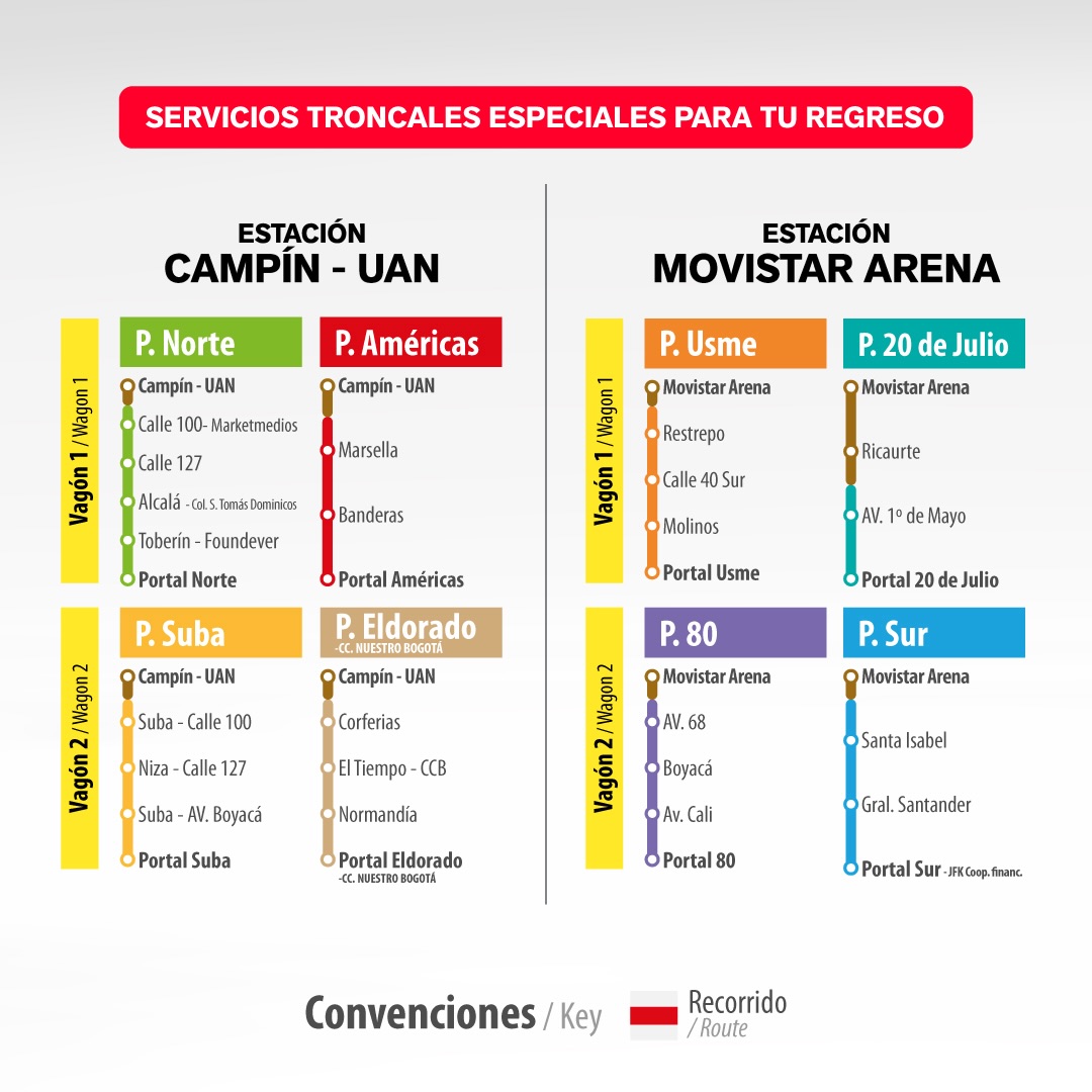 ARMYBogotaCol's tweet photo. #TransMiModoArmy @TransMilenio  Si vas al concierto de BTS en Bogotá, planea tu llegada y, sobre todo, tu regreso con TransMi 🚌✨

Encontrarás servicios troncales y zonales para salir del sector de El Campín, además de rutas especiales desde las estaciones Campín–UAN y Movistar Arena🫰🏻

📲 Recarga tu TuLlave, revisa tu ruta y ten todo listo para disfrutar y volver a casa.

Nos vemos en el concierto, ARMY💜
