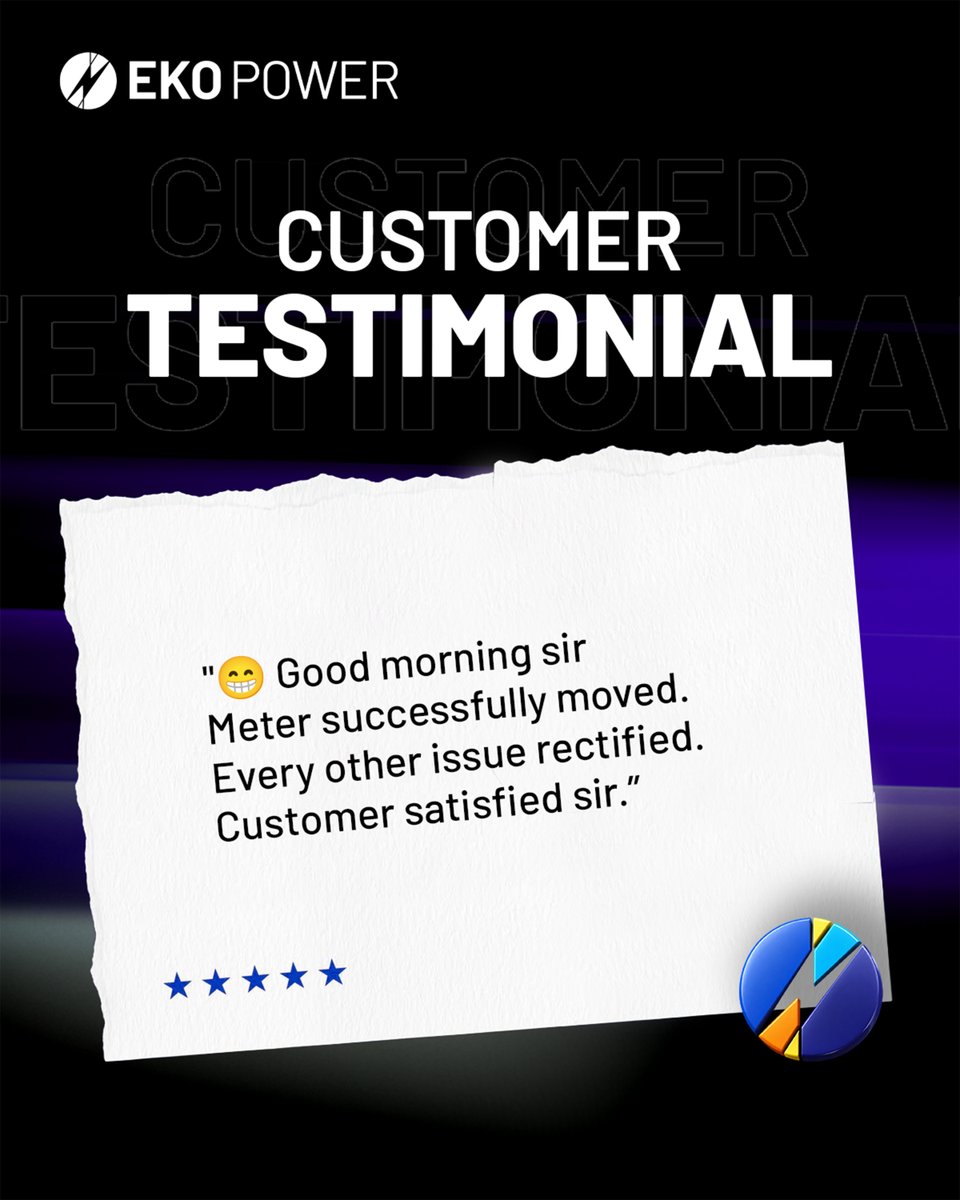 ekopowerltd's tweet photo. Your feedback fuels our work. 💙✨Have a story or feedback to share? Leave us a comment or reach out directly—we’re always here to serve you better!
#EkoPowerLtd #Electricity https://t.co/Sp03geQ9Ym