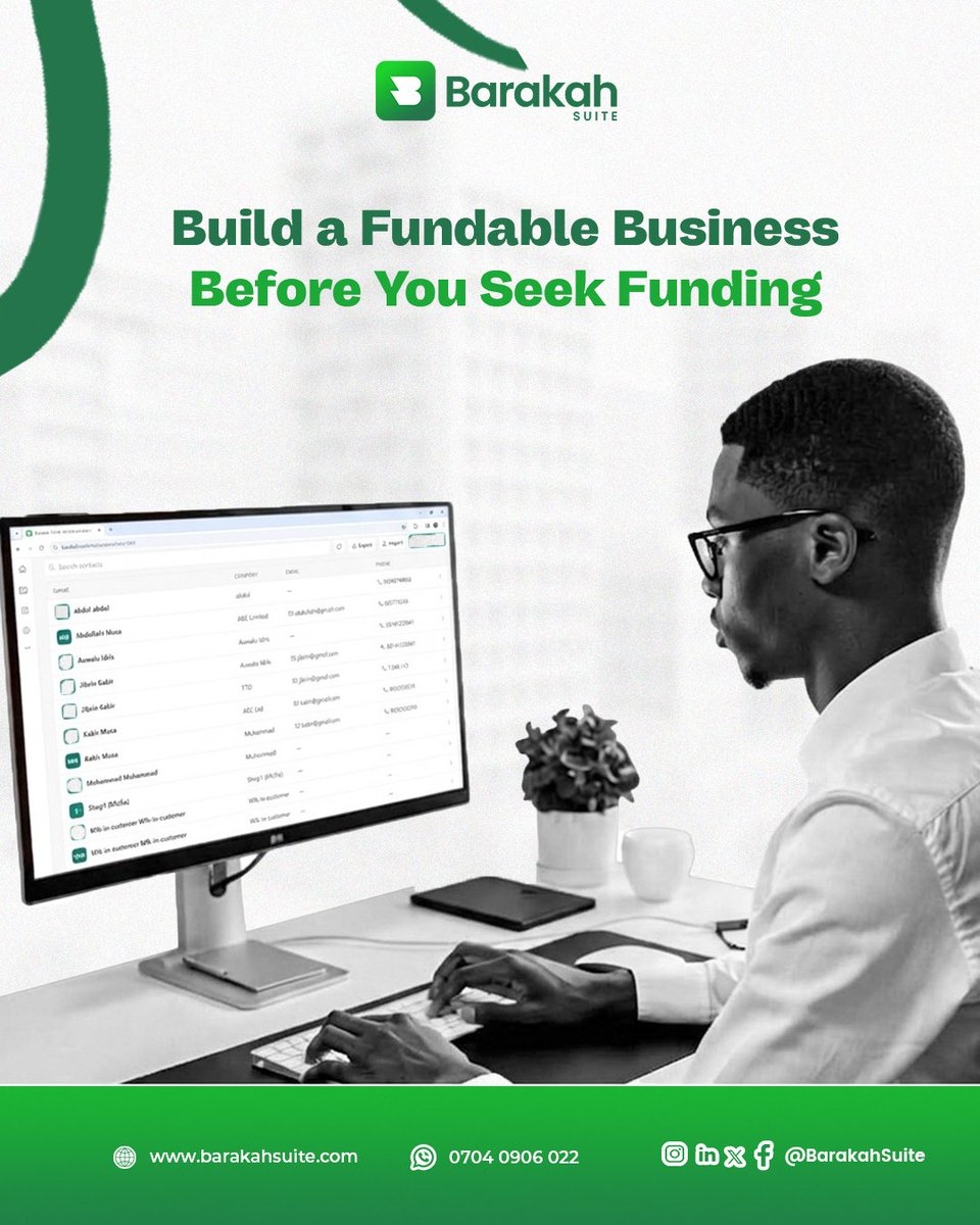 barakahsuite's tweet photo. Build a fundable business before seeking funding. Keep your finances organized, track your records, and position your business for growth. Start building with Barakah Suite today: https://t.co/4f5ZdbZaQj

#BarakahSuite #BusinessGrowth #MSMEs #Funding #DigitalBusiness https://t.co/nNz7SgChsj