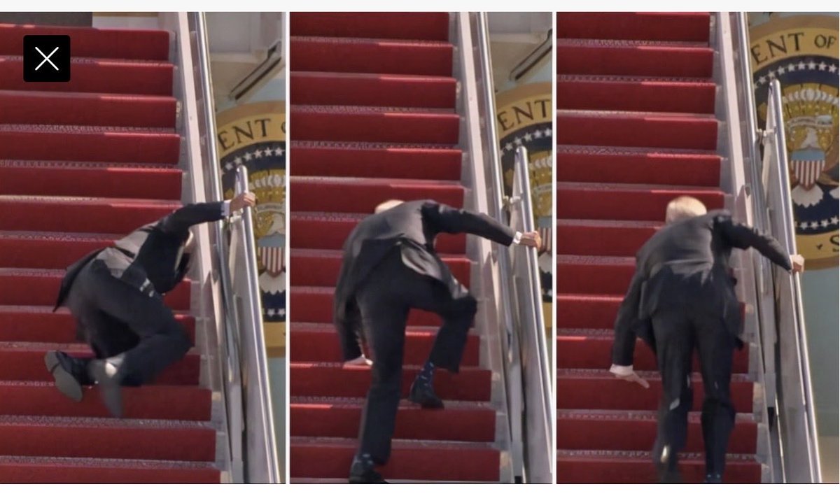 DakotaAngel10's tweet photo. @PonderWhatNow @JoJoFromJerz But wait! Didn’t Drump fall going UP a  few stairs. https://t.co/UNs8noPmgZ