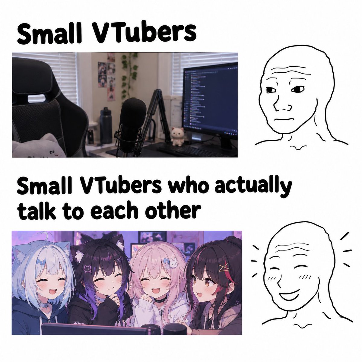 NinaTheOnii's tweet photo. Small VTubers, we should really talk to each other more 😭
You never know when you’ll find your next streaming buddy!
#VTubers #SmallVTuber https://t.co/kGRhoLMq8b