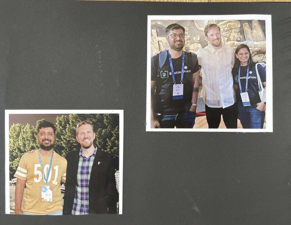 automattic's tweet photo. Our CEO @photomatt is living up to his handle! The @bookingpress team gifted Matt a photobook at @WordCampUS, and we wanted to share a few of our favorite pages. https://t.co/4w5kh1EoVi