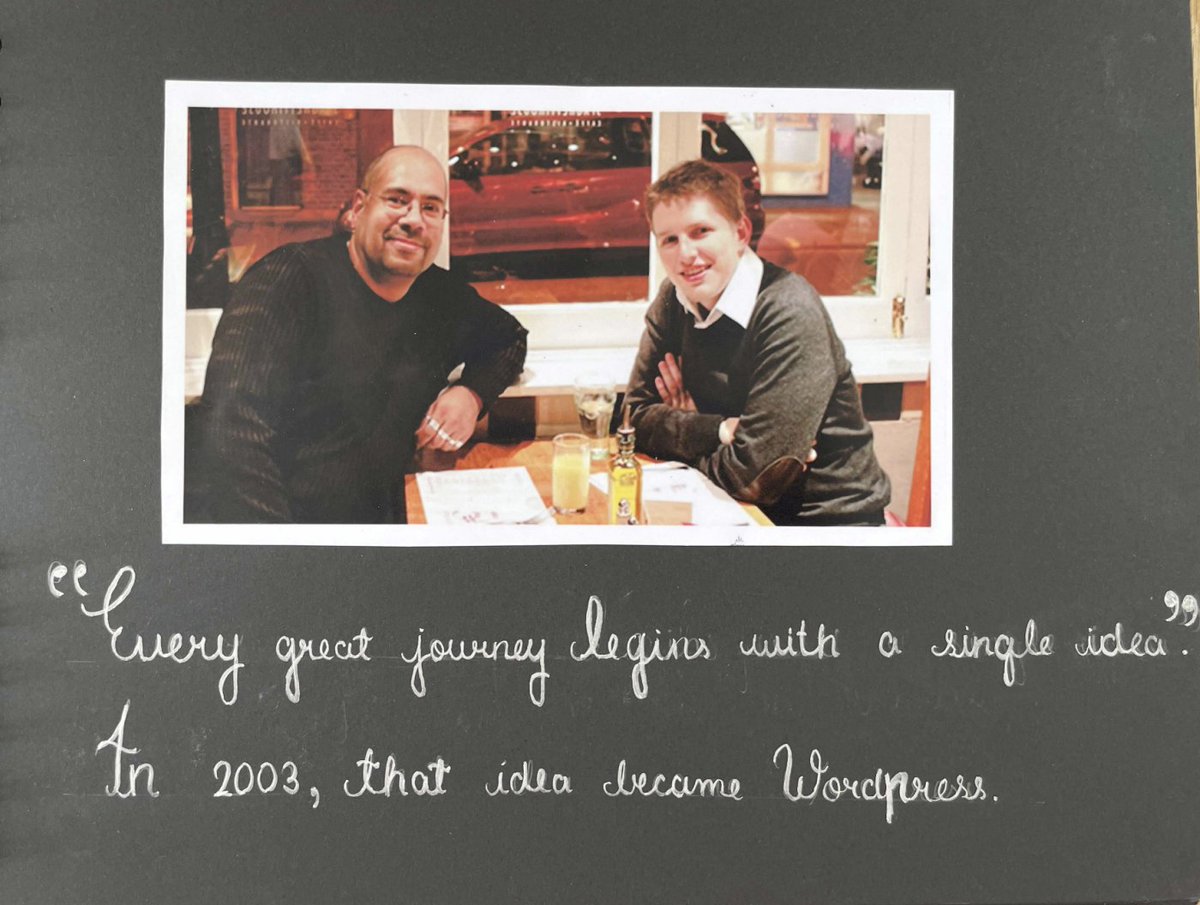 automattic's tweet photo. Our CEO @photomatt is living up to his handle! The @bookingpress team gifted Matt a photobook at @WordCampUS, and we wanted to share a few of our favorite pages. https://t.co/4w5kh1EoVi