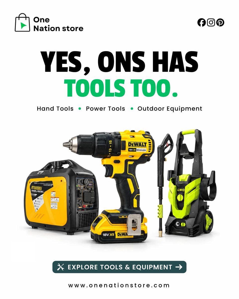 onenationstore's tweet photo. 🔧 Need the right tool for the job?

Explore hand tools, power tools, and outdoor equipment all in one place at ONS.

🛒 Shop Now

#PowerTools #DIYProjects #OutdoorEquipment #OneNationStore https://t.co/YEqKTYUuIV