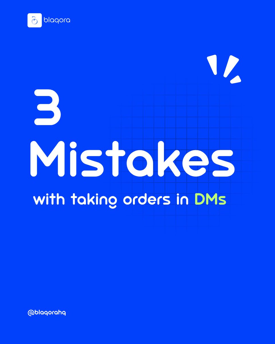 Blaqora's tweet photo. Someone DMs "is this still available?"
You scroll up. And up. And up.
By the time you find the answer, they've bought from someone else.

3 mistakes quietly costing Nigerian sellers sales — a thread 🧵 https://t.co/Oty27hlF77