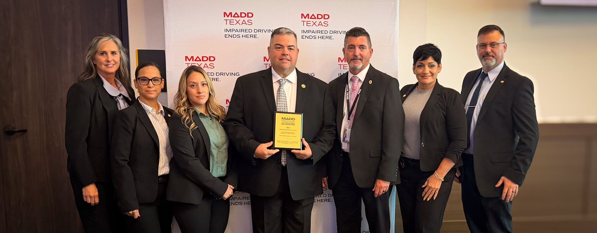 TexasABC's tweet photo. TABC’s TRACE unit was honored in two regions recently by nonprofit @MADDNational for their dedication to public safety.

Congratulations to all of our TRACE teams across the state, who continue to be recognized for their hard work and collaboration in combating impaired driving. https://t.co/aZJcthbr2v