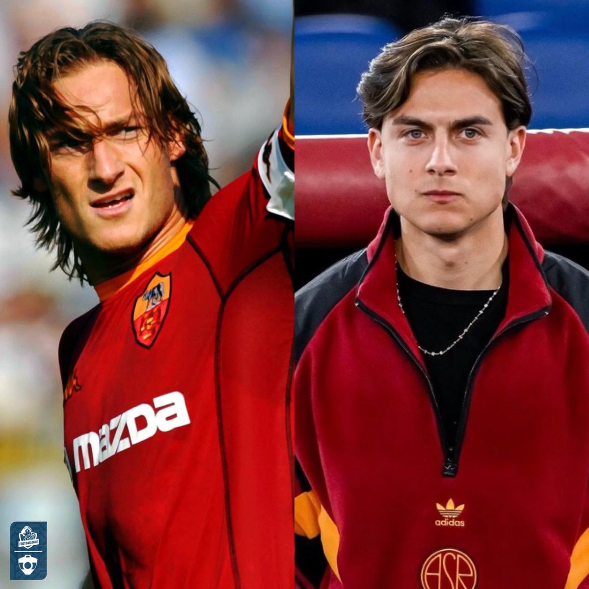 Footballogue's tweet photo. 𝗙𝗿𝗮𝗻𝗰𝗲𝘀𝗰𝗼 𝗧𝗼𝘁𝘁𝗶 𝗲𝘅𝗽𝗹𝗶𝗾𝘂𝗲 𝗽𝗼𝘂𝗿𝗾𝘂𝗼𝗶 𝗶𝗹 𝗮 𝗿𝗲𝗳𝘂𝘀𝗲́ 𝗱𝗲 𝗹𝗮𝗶𝘀𝘀𝗲𝗿 𝗹𝗲 𝗡°𝟭𝟬 𝗮̀ 𝗣𝗮𝘂𝗹𝗼 𝗗𝘆𝗯𝗮𝗹𝗮 ! 🇮🇹🐺

Dans son autobiographie, la légende de l'AS Roma révèle qu'à l'arrivée de Paulo Dybala dans la capitale, 𝗹𝗮 𝗱𝗶𝗿𝗲𝗰𝘁𝗶𝗼𝗻 𝗱𝘂 𝗰𝗹𝘂𝗯 𝘀𝗼𝘂𝗵𝗮𝗶𝘁𝗮𝗶𝘁 𝗾𝘂𝗲 𝗧𝗼𝘁𝘁𝗶 𝗿𝗲𝗺𝗲𝘁𝘁𝗲 𝗹𝘂𝗶-𝗺𝗲̂𝗺𝗲 𝘀𝗼𝗻 𝗺𝗮𝗶𝗹𝗹𝗼𝘁 𝗻𝘂𝗺𝗲́𝗿𝗼 𝟭𝟬 𝗮̀ 𝗹'𝗔𝗿𝗴𝗲𝗻𝘁𝗶𝗻 𝗹𝗼𝗿𝘀 𝗱𝗲 𝘀𝗮 𝗽𝗿𝗲́𝘀𝗲𝗻𝘁𝗮𝘁𝗶𝗼𝗻 𝗼𝗳𝗳𝗶𝗰𝗶𝗲𝗹𝗹𝗲 !

Une demande balayée par 𝗜𝗹 𝗖𝗮𝗽𝗶𝘁𝗮𝗻𝗼 :

 « Je leur ai répondu : "𝗩𝗼𝘂𝘀 𝗲̂𝘁𝗲𝘀 𝗳𝗼𝘂𝘀 ? 𝗦𝗶 𝘃𝗼𝘂𝘀 𝗮𝘃𝗲𝘇 𝗹𝗲 𝗰𝗼𝘂𝗿𝗮𝗴𝗲, 𝗱𝗼𝗻𝗻𝗲𝘇-𝗹𝗲-𝗹𝘂𝗶 𝘃𝗼𝘂𝘀-𝗺𝗲̂𝗺𝗲𝘀, 𝘀𝗮𝗻𝘀 𝗺'𝗶𝗺𝗽𝗹𝗶𝗾𝘂𝗲𝗿". Je n'ai rien contre lui, je l'aime bien, c'est un super gars. 

Je ne veux pas retirer définitivement le numéro 10, ce serait nier un rêve magnifique aux enfants. 

Mais c'est un symbole trop important pour le donner à quelqu'un qui vient de l'autre bout du monde pour une période limitée. 

𝗜𝗹 𝗱𝗼𝗶𝘁 𝗮𝗹𝗹𝗲𝗿 𝗮̀ 𝗾𝘂𝗲𝗹𝗾𝘂'𝘂𝗻 𝗾𝘂𝗶 𝗲𝘀𝘁 𝗻𝗲́ 𝗲𝘁 𝗮 𝗴𝗿𝗮𝗻𝗱𝗶 𝗮̀ 𝗥𝗼𝗺𝗲, 𝗾𝘂𝗶 𝗰𝗵𝗼𝗶𝘀𝗶𝘁 𝗹𝗮 𝗥𝗼𝗺𝗮 𝗽𝗼𝘂𝗿 𝗹𝗮 𝘃𝗶𝗲, 𝗽𝗼𝘂𝗿 𝟭𝟱 𝗼𝘂 𝟮𝟬 𝗮𝗻𝘀, 𝗖𝗢𝗠𝗠𝗘 𝗠𝗢𝗜. »

Finalement, par respect, Paulo Dybala a sagement choisi de porter le numéro 21, qu'il portait à ses débuts avec la Juventus. 👏

(@Gazzetta_it)