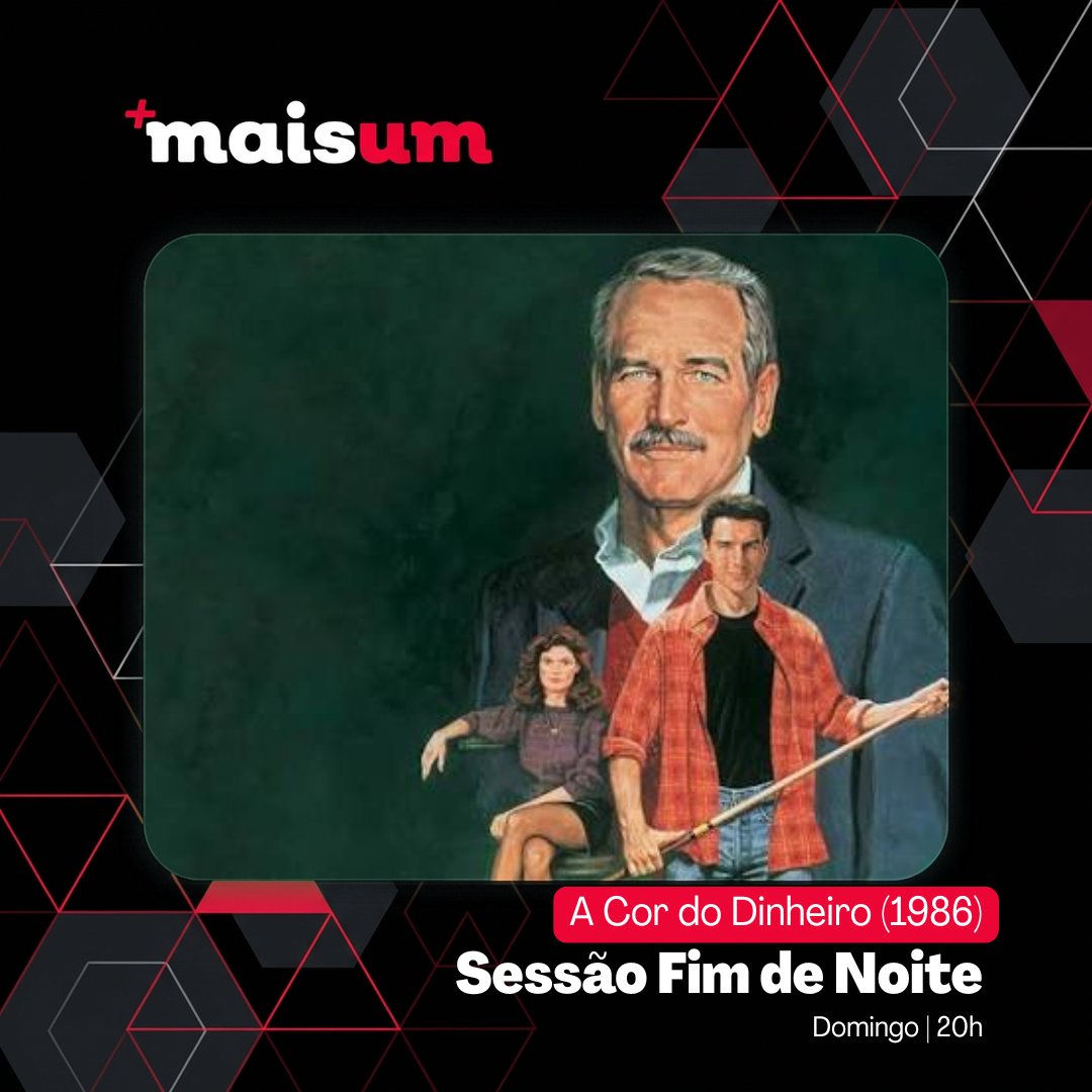 maisum1tv's tweet photo. Um ex-jogador de sinuca aposentado decide voltar ao circuito pra treinar um jovem talentoso, cheio de habilidade mas sem noção nenhuma de estratégia. Paul Newman reprisa o papel que consagrou décadas antes. Domingo, 20h. 🎱 https://t.co/zIMAxbjbuk