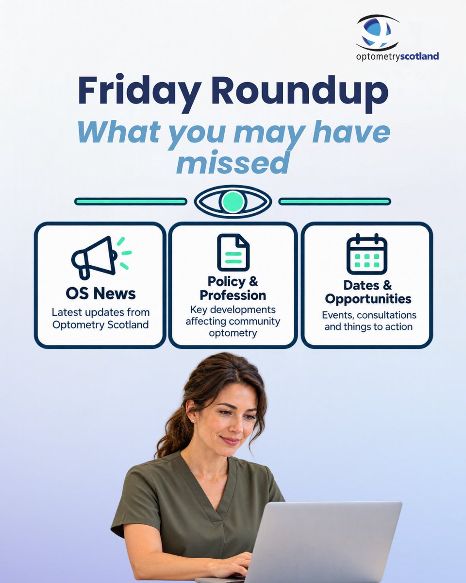 OptomScotland's tweet photo. What you may have missed this week  

👁 OS News
📢 Policy &amp; Profession Updates
📅 Dates &amp; Opportunities

Read the latest updates on our OS news here: https://t.co/IA2fRlv4xZ https://t.co/7AyflFnJHg