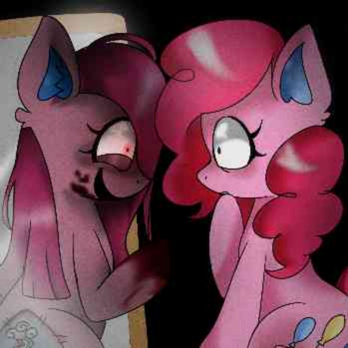 funfettipaww's tweet photo. I n s a n i t y 
#pinkiepie #creepypasta #mlp https://t.co/c6WuTicBAk