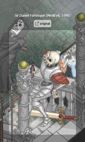 MediEvilWiki's tweet photo. Did you know? MediEvil's Sir Dan was added to Floor796 this year! Floor796 is an animated scene with many references to memes, games, films, anime, and more. https://t.co/tYViEb2UEG