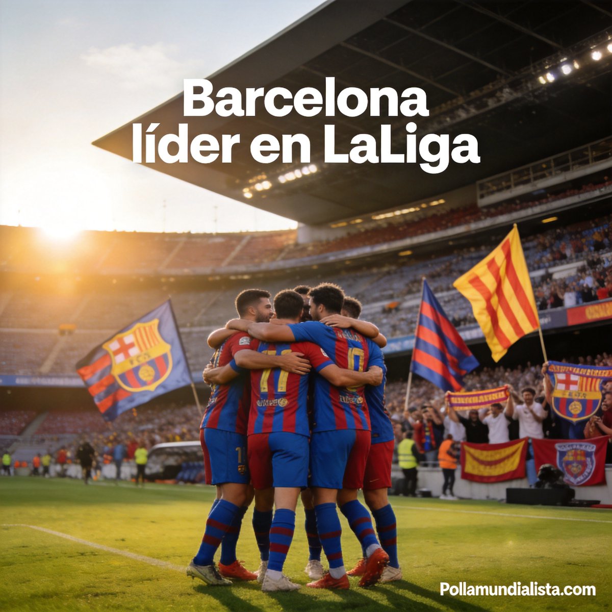 pollamundialist's tweet photo. Barcelona lidera LaLiga tras la jornada 7 en la temporada 2026-2027. ¿Podrá mantener esta ventaja hasta el final del torneo? Sigue la conversación futbolera en https://t.co/KabiXx0YUx. #LaLiga #FutbolEspañol https://t.co/8DtlzxhoGo