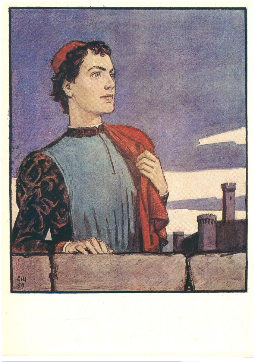 pearlusconi's tweet photo. Romeo and Juliet, by William Shakespeare, illustrated by Dementy Shmarinov, 1963 https://t.co/Ul7N3BDXH9