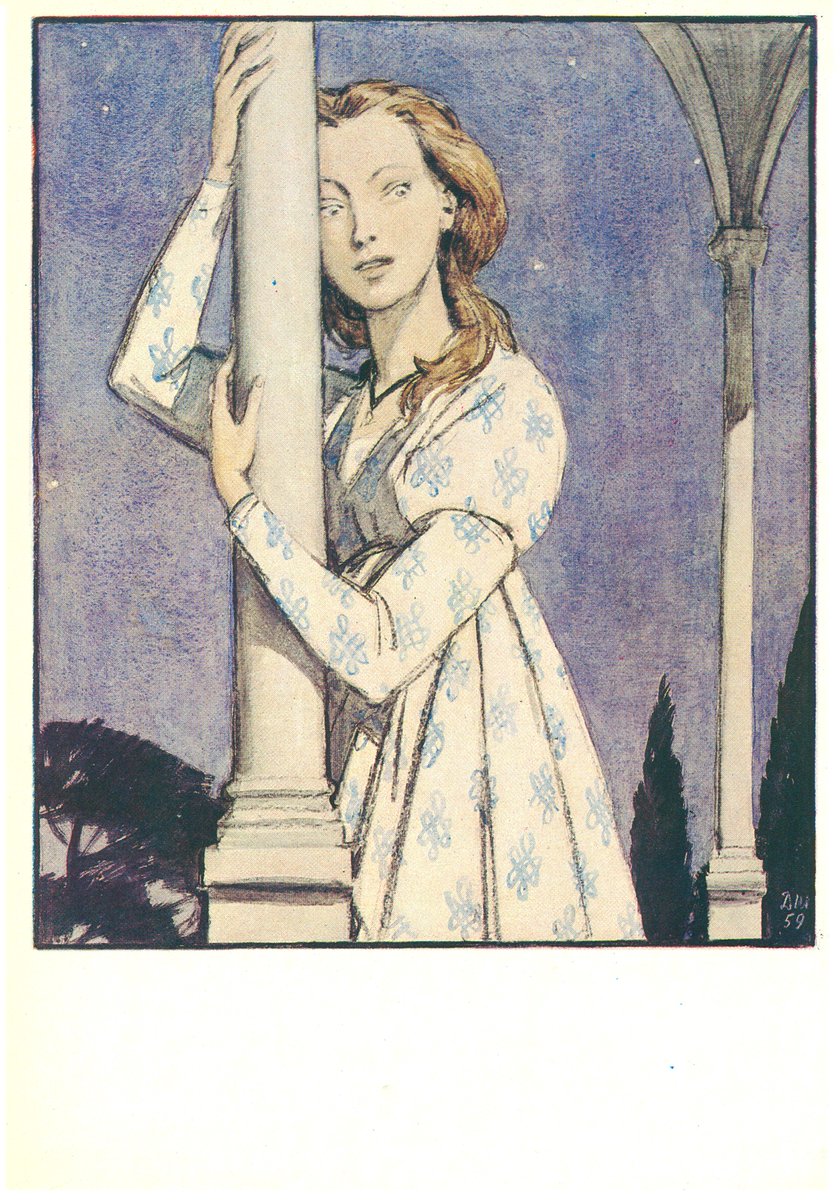 pearlusconi's tweet photo. Romeo and Juliet, by William Shakespeare, illustrated by Dementy Shmarinov, 1963 https://t.co/Ul7N3BDXH9