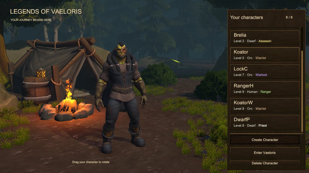 PlayLovae's tweet photo. Development update — Legends of Vaeloris ⚔️
✅ Character Selection
✅ Persistent characters
✅ Character Equipment
✅ Class abilities
Featuring our Human Wizard and Icy Rain. ❄️
The world is starting to feel like an RPG.
#indiedev #gamedev #MMORPG https://t.co/9u5TiUwpuf