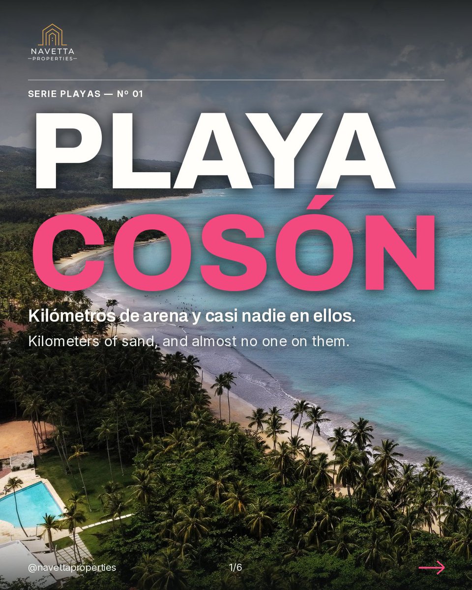 Navettaproperty's tweet photo. Playa Cosón, Samaná. Kilometers of sand, and almost no one on them. #LasTerrenas #PlayaCoson https://t.co/U6R47YWBmP