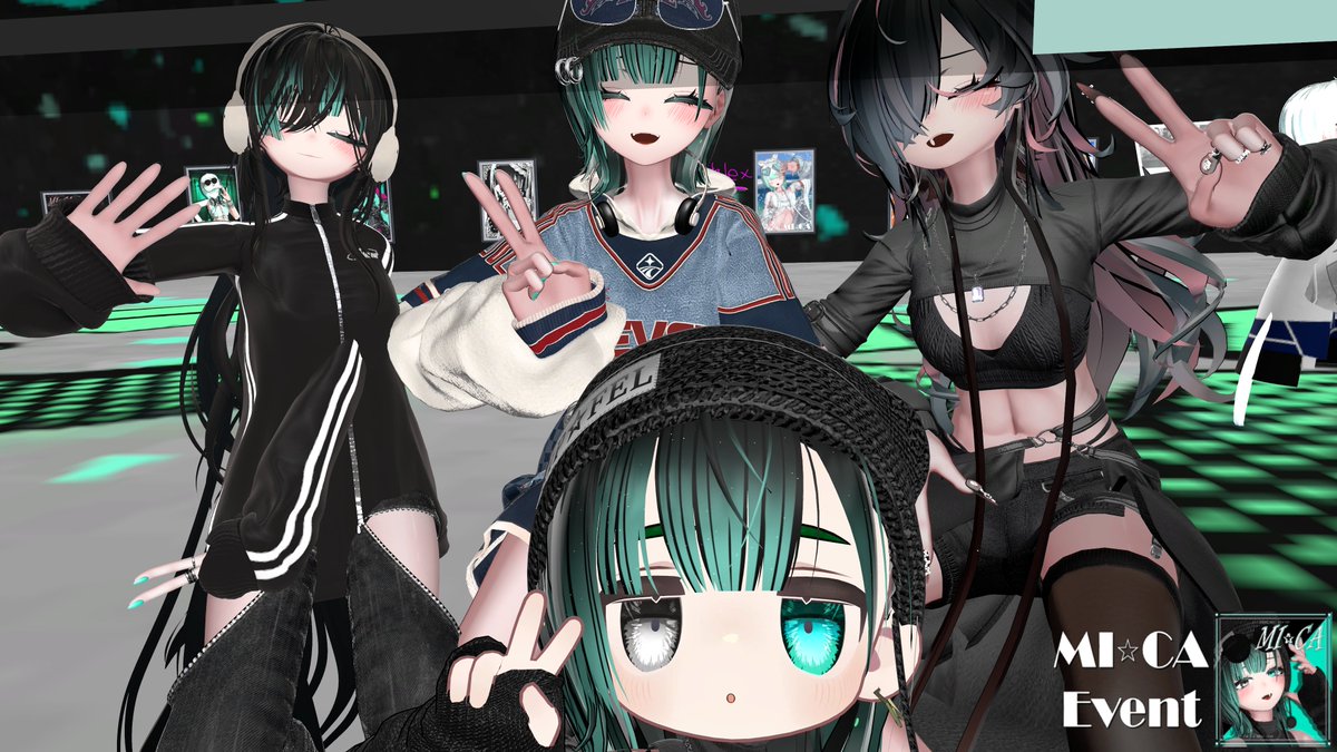 mumu_vrc's tweet photo. #MICA_3D #MICA_FC
初めてアバター集会イベント行ったけど、楽しかった！

イベント参加用に改変数個したのに、腕のボーンが壊れてたり、眼鏡がheadに追従できてなかったりして、結局キプしか使えなかった.....
改変したら、確認しよう。 https://t.co/ippl6fiovX