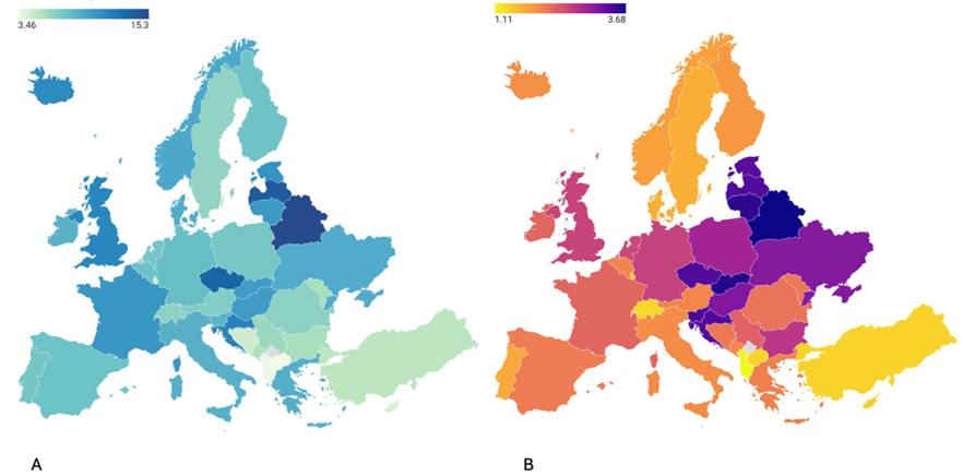 hjanders_hans's tweet photo. Now online in @NDTsocial

European epidemiology of kidney cancer 

🧐Age-standardized kidney cancer incidence (A) and mortality (B) rates across Europe in 2024. Rates are age-standardized rates per 100,000 population (both sexes).

▶️https://t.co/siDCa4SKCB https://t.co/jUwCcVSpbA