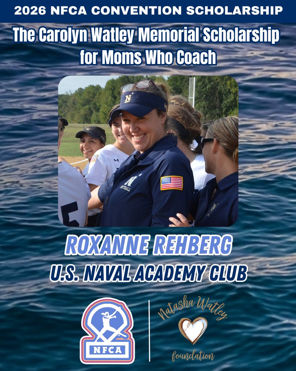 NFCAorg's tweet photo. Some of our toughest coaches carry the proudest title of all: Mom. 🥎❤️

Congratulations to @NavyAthletics club head coach Roxanne Rehberg, the recipient of the Carolyn Watley Memorial Scholarship for Moms Who Coach, presented in partnership with the @NWfoundation & @SueEnquist.

This scholarship allows her to attend the 2026 NFCA Convention in Atlantic City.

🔗 https://t.co/MDfFLaSwtF