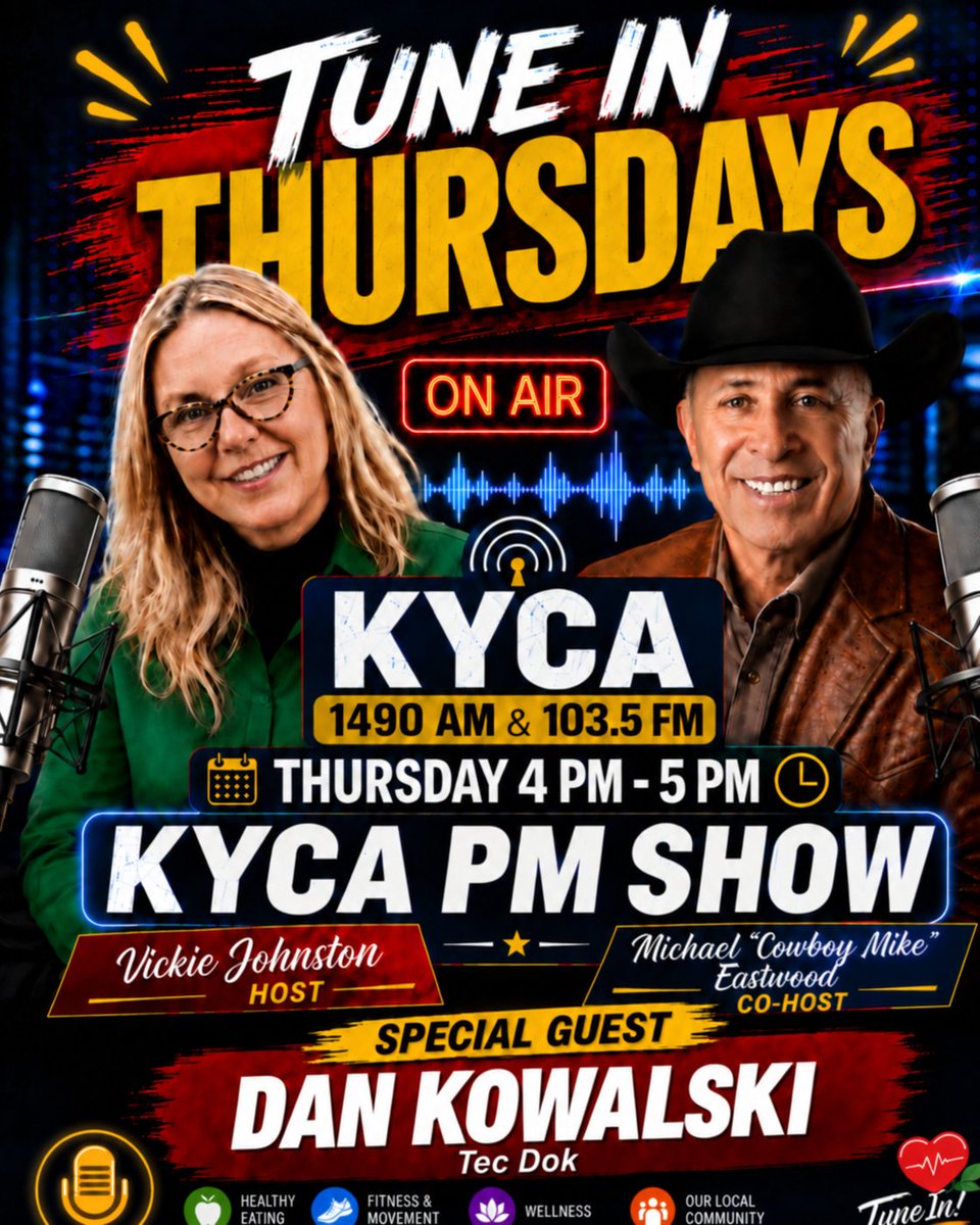 Mdeastwood60's tweet photo. What are you doing with your computer every day that might be causing problems without you even knowing it? This week’s Thursday KYCA PM Show, hosts Vickie Johnston and Michael “Cowboy Mike” Eastwood talk with Dan Kowalski, owner of Tek Dok,https://t.co/PLz1C8UG8h https://t.co/IZvZfSgBbF